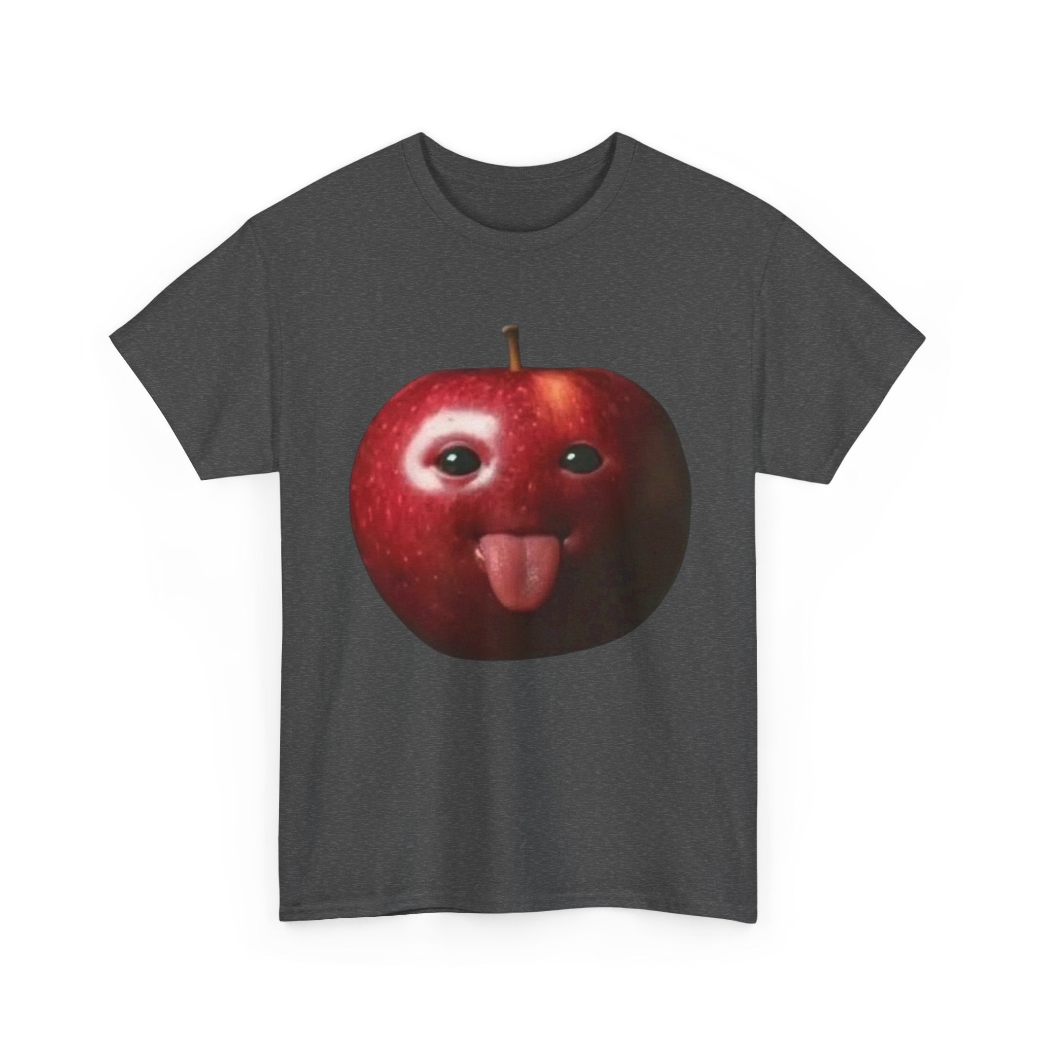 Funny Tongue-Out Apple T-Shirt — Cute Fruit Face Graphic Tee