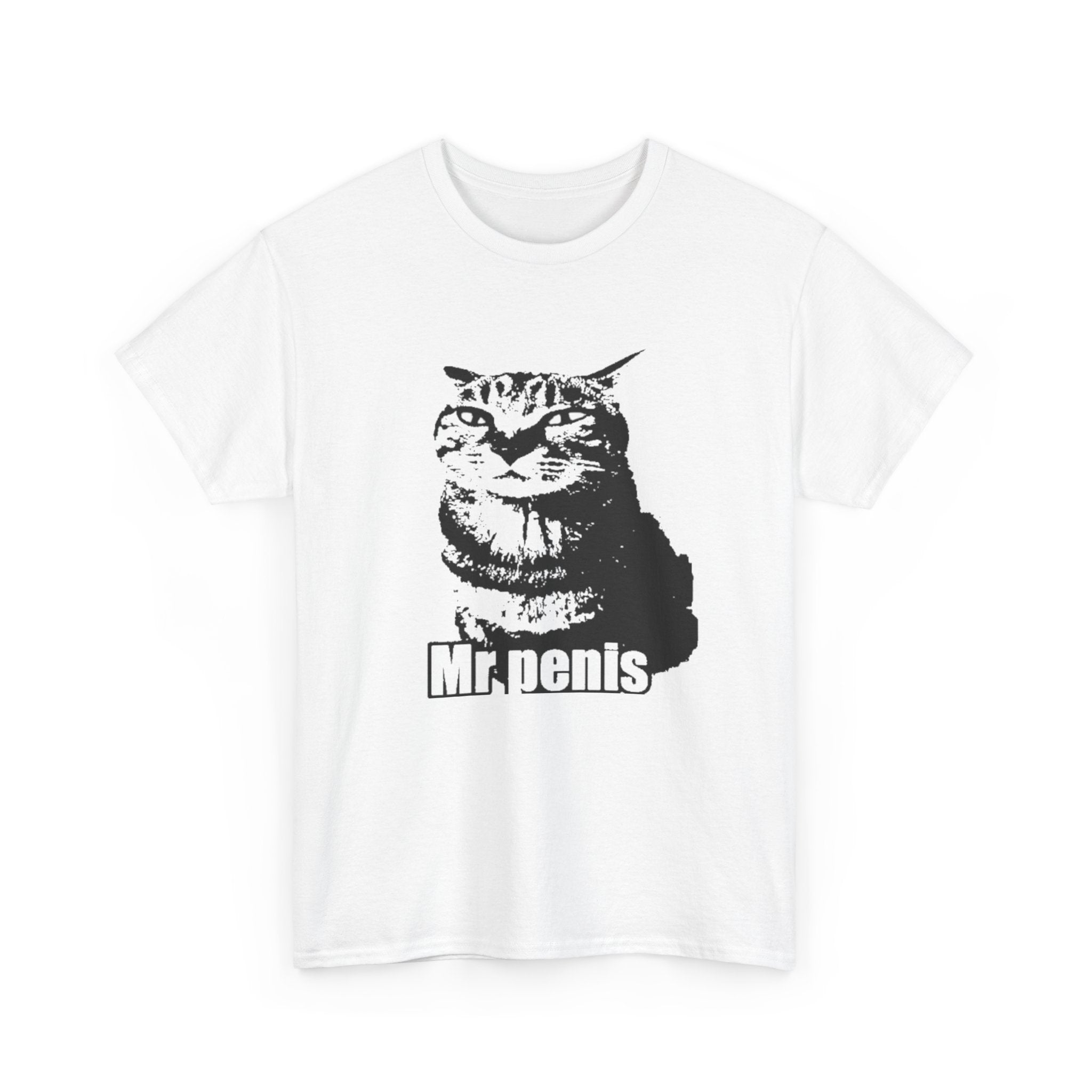 Cat Graphic Tee — Retro Stencil Cat