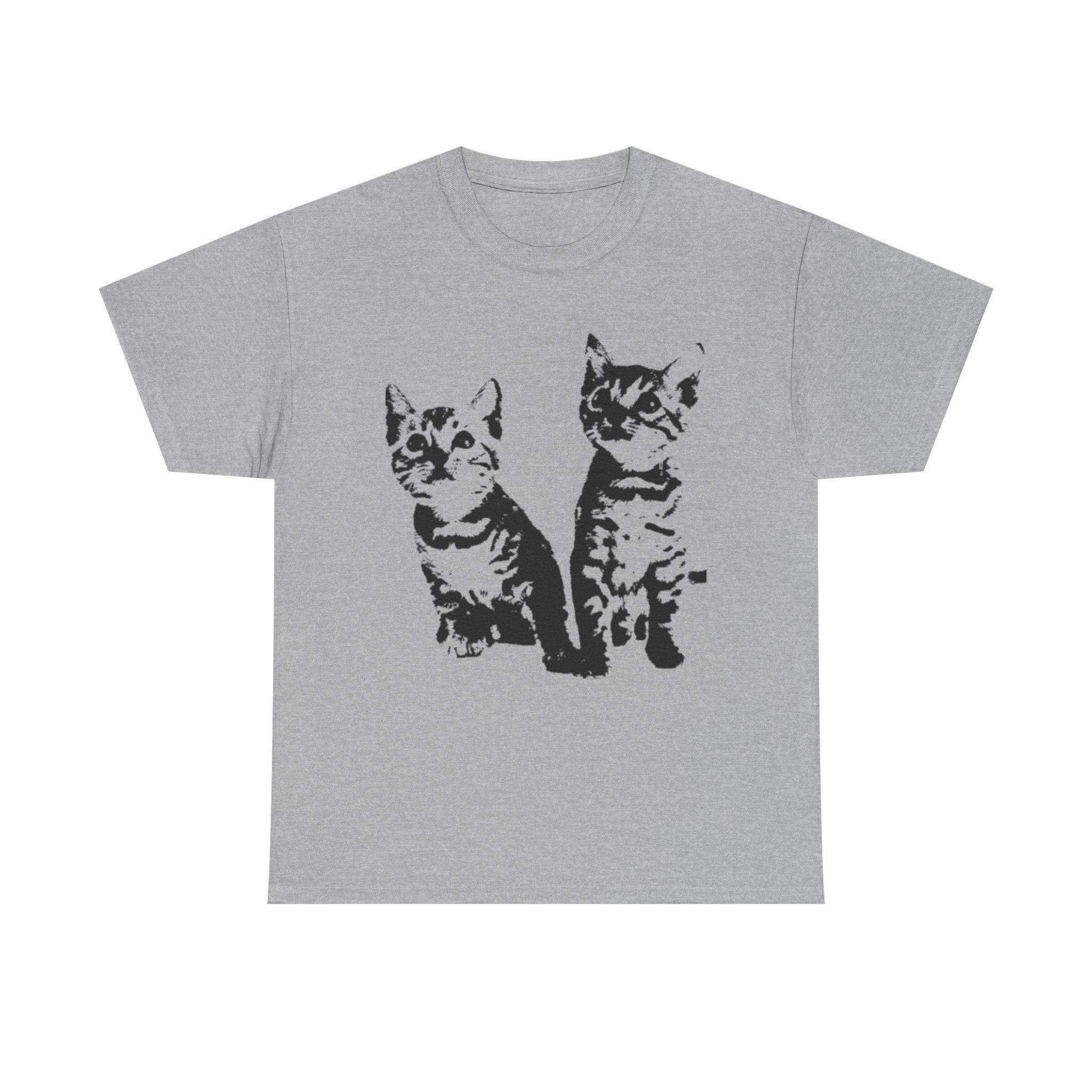 Cute Kittens T-Shirt – Vintage Cat Graphic Tee, Aesthetic Twin Cats Shirt, Adorable Pet Lover Gift, Retro Feline Print Tee for Men & Women