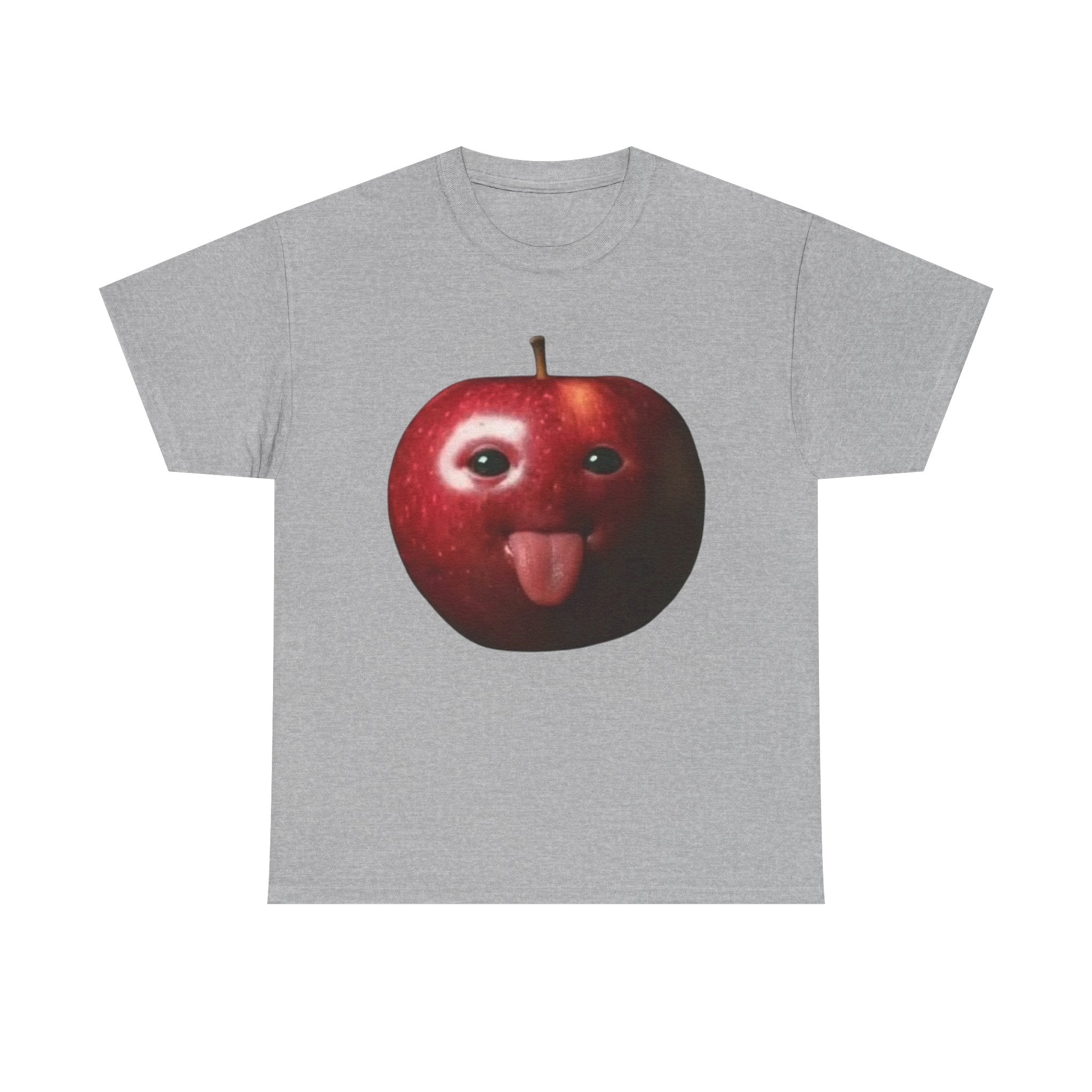 Funny Tongue-Out Apple T-Shirt — Cute Fruit Face Graphic Tee
