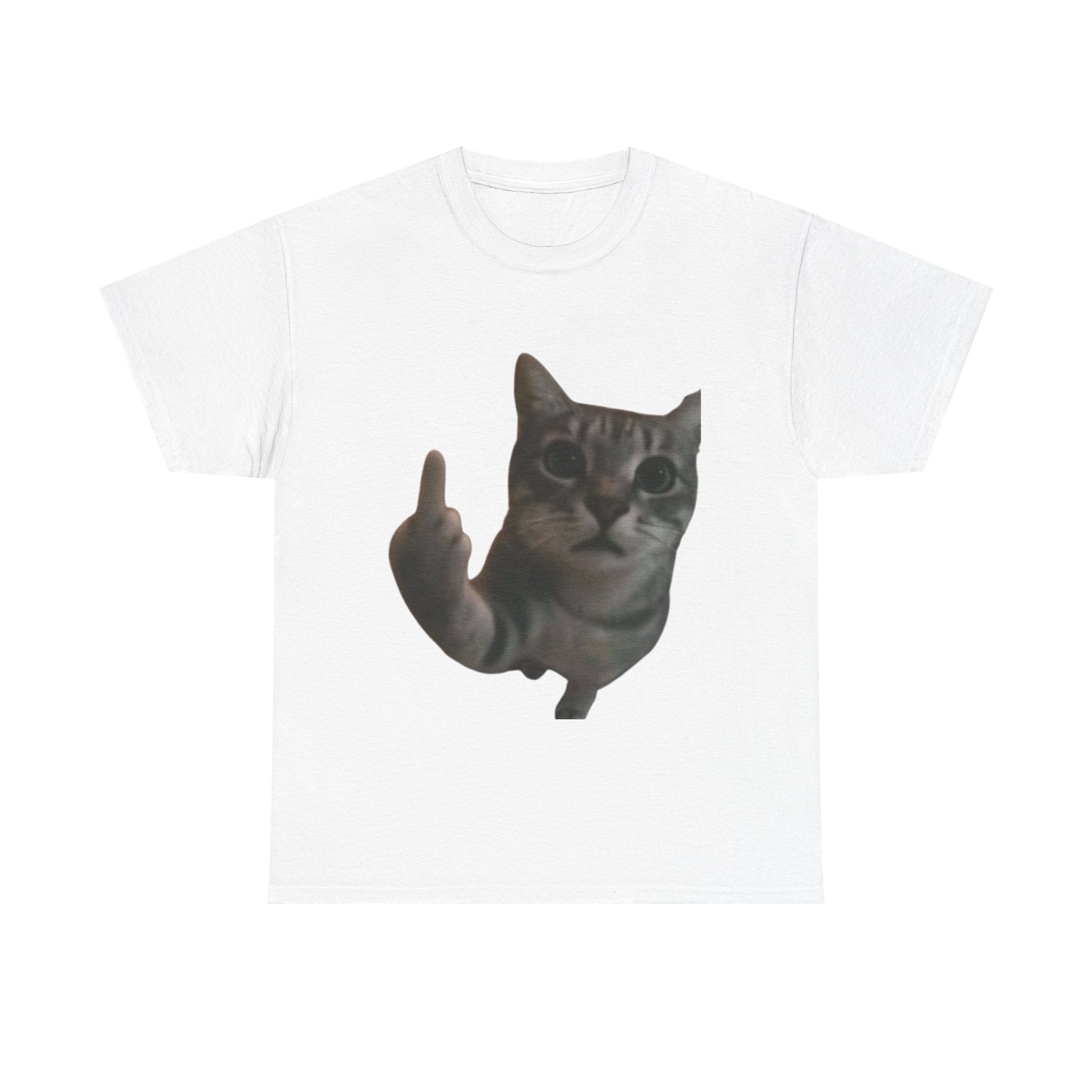 Middle Finger Cat T-Shirt — Funny Rude Cat Graphic Tee