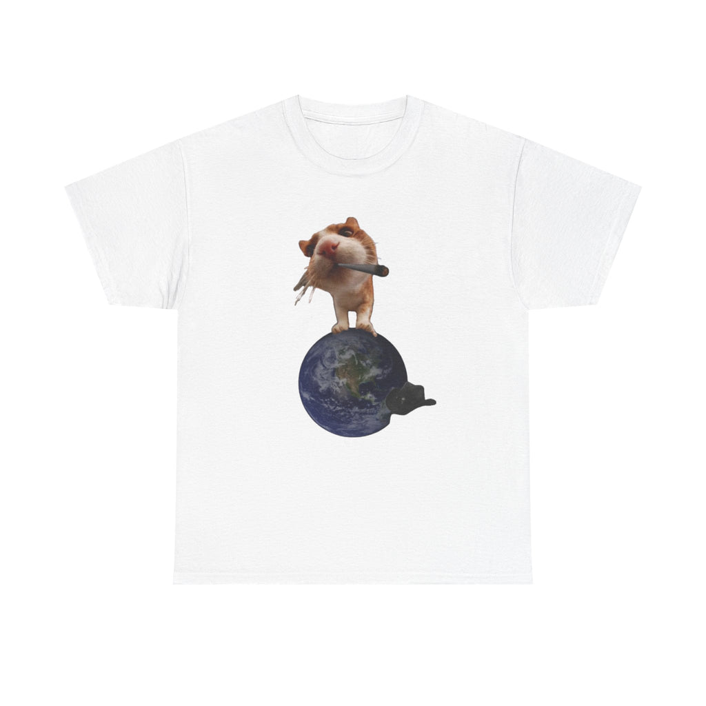 Hamster on Earth Graphic Tee — Cute Planet Animal T-Shirt