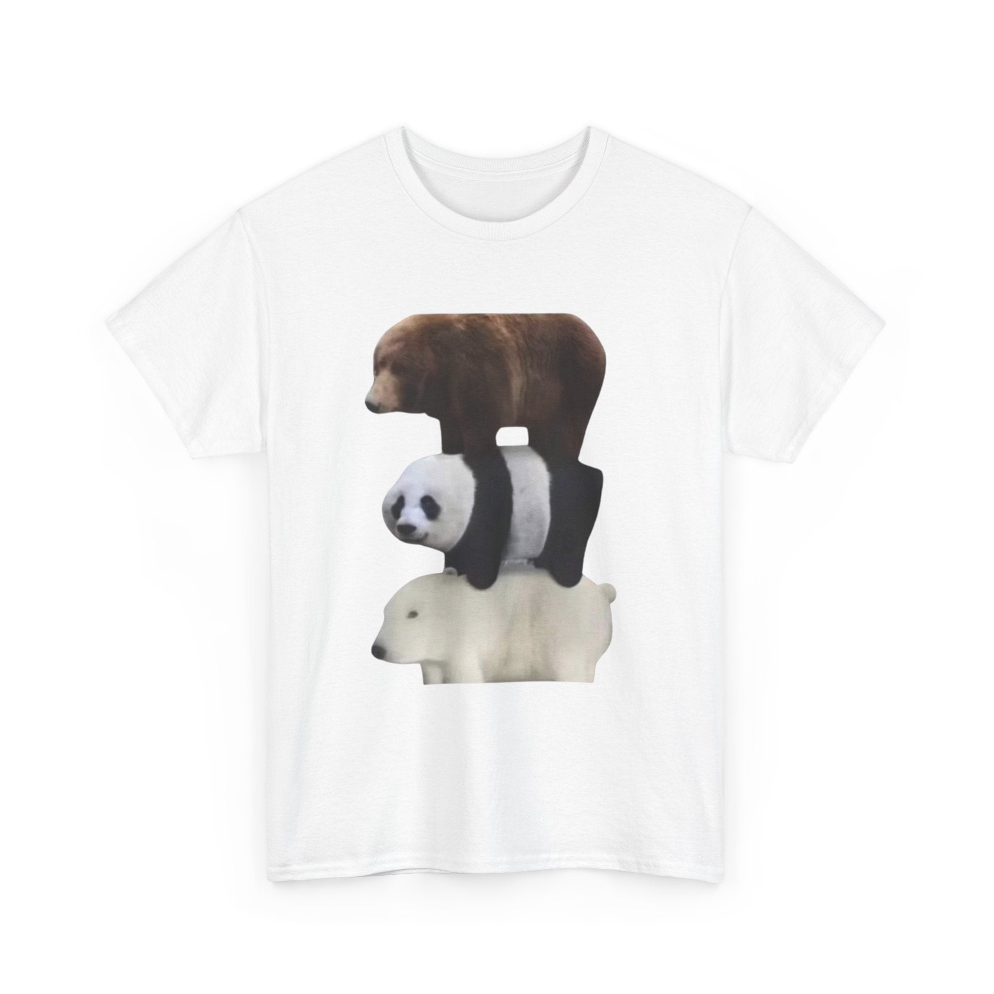 Stacked Bears Graphic Tee — Polar, Panda & Brown Bear Shirt