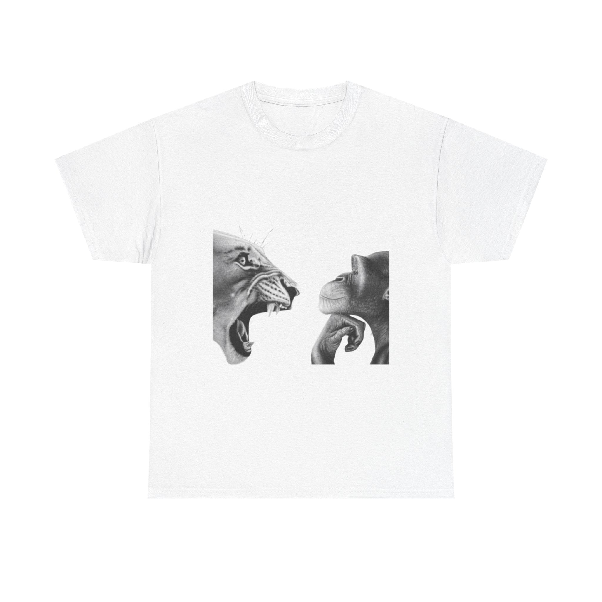 Lion vs Chimp Face-Off T-Shirt