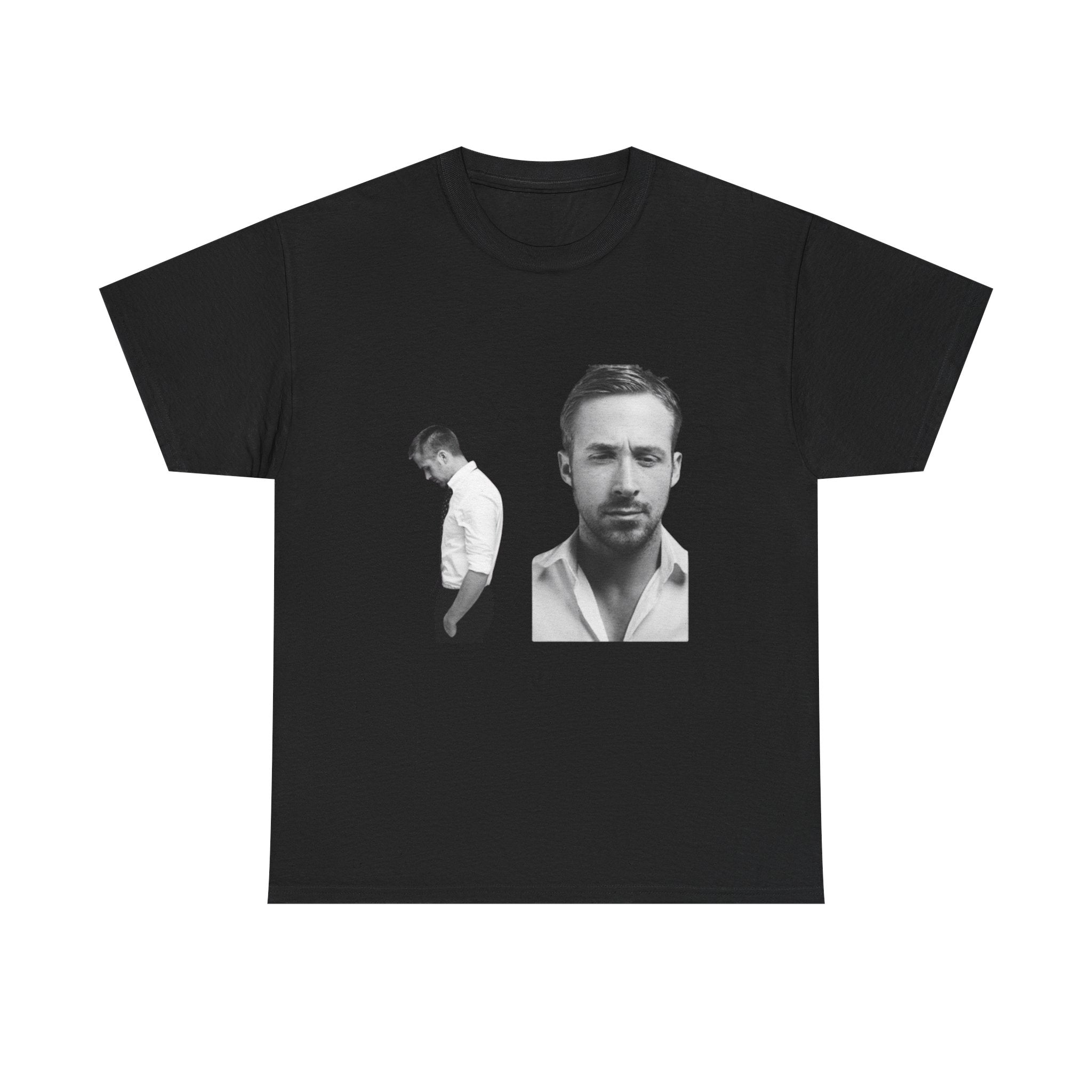 Portrait Photo Tee — Minimalist Black & White Face Print T-Shirt