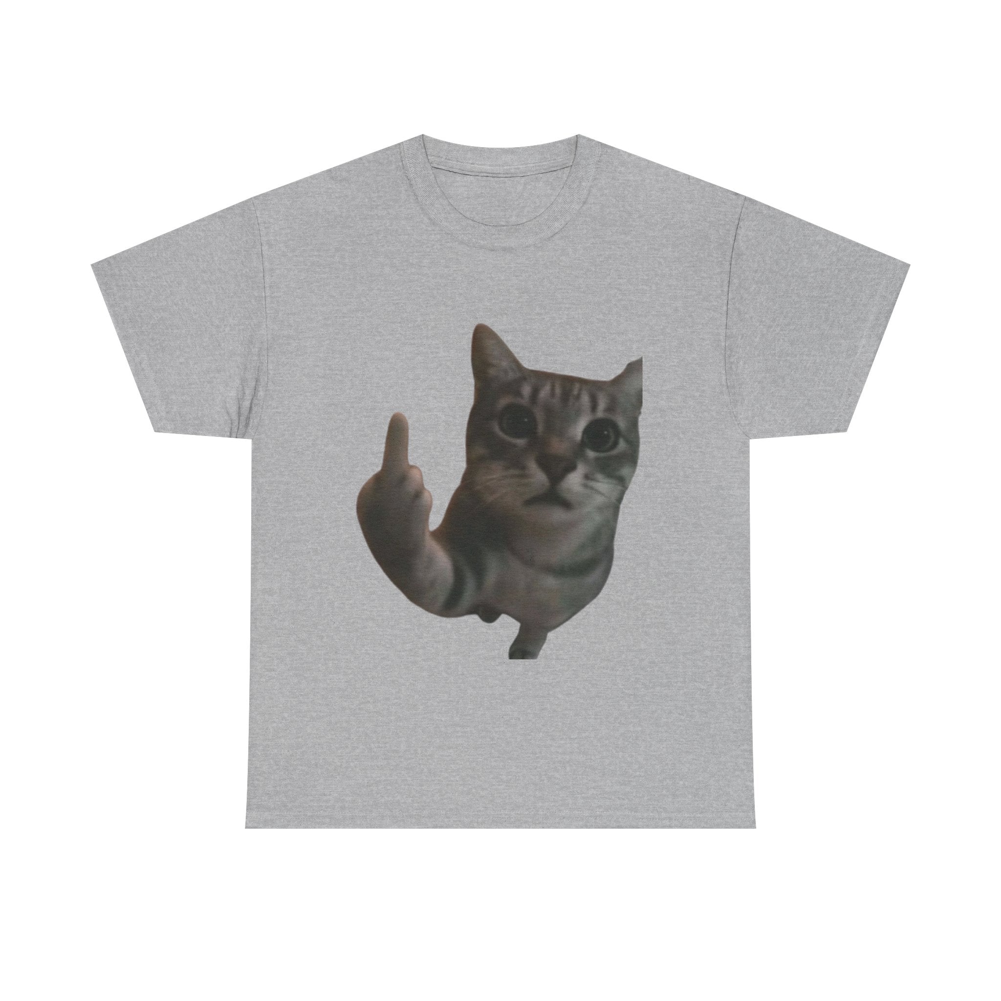 Middle Finger Cat T-Shirt — Funny Rude Cat Graphic Tee