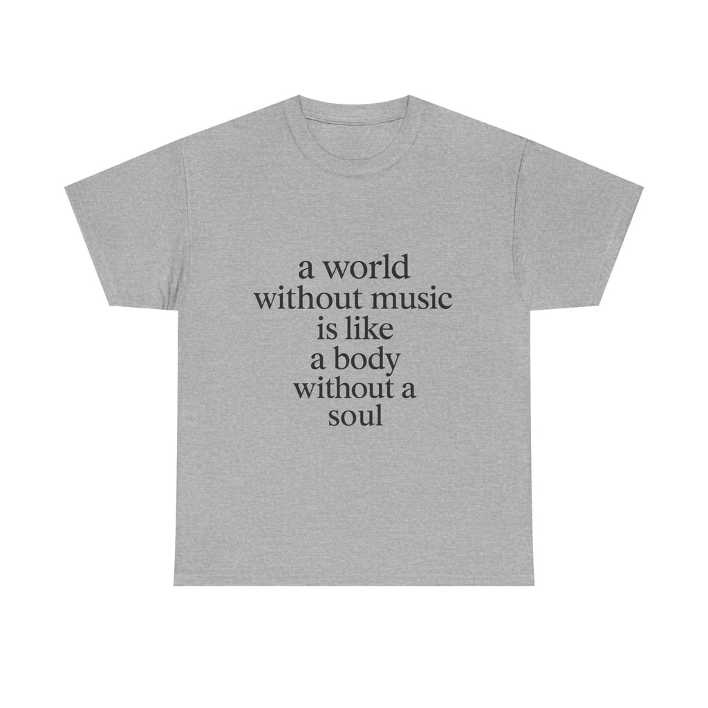 A world without music is like a body without a soul Graphic Tee