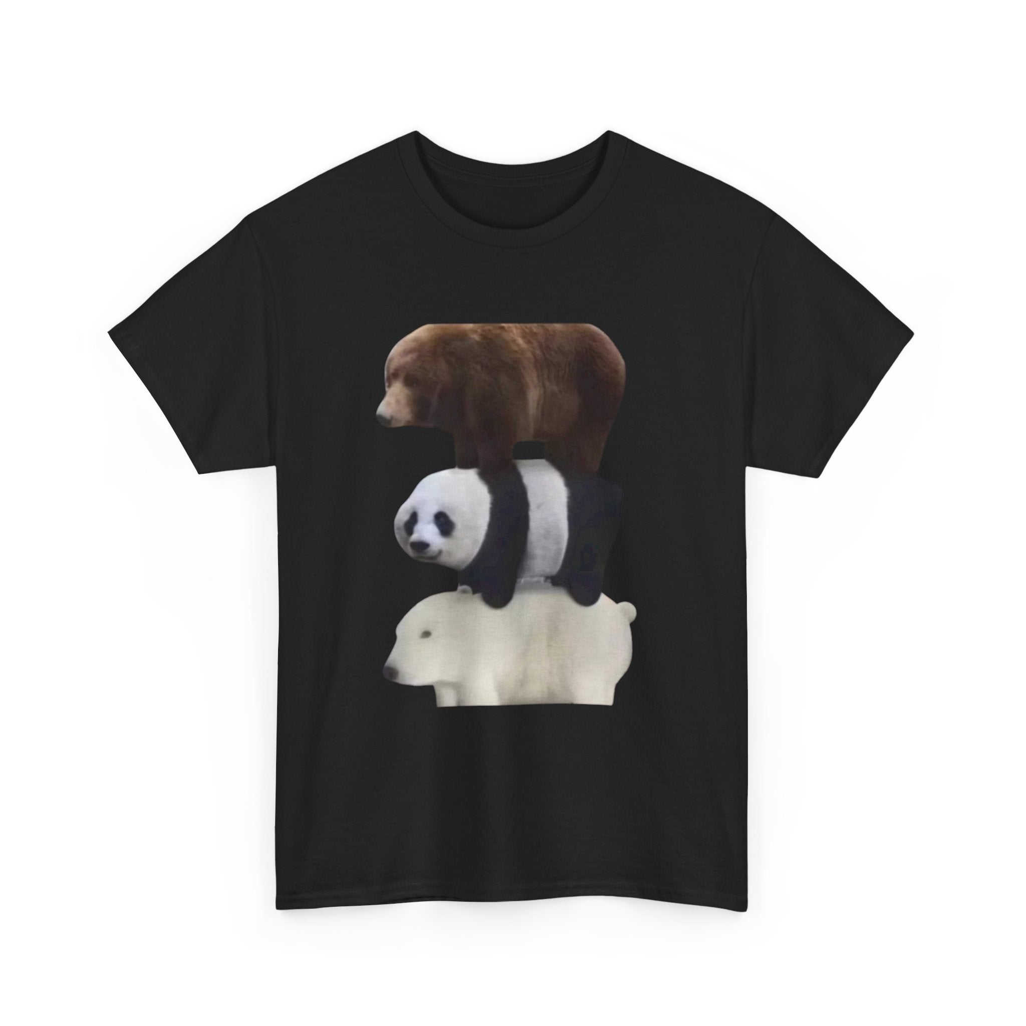 Stacked Bears Graphic Tee — Polar, Panda & Brown Bear Shirt