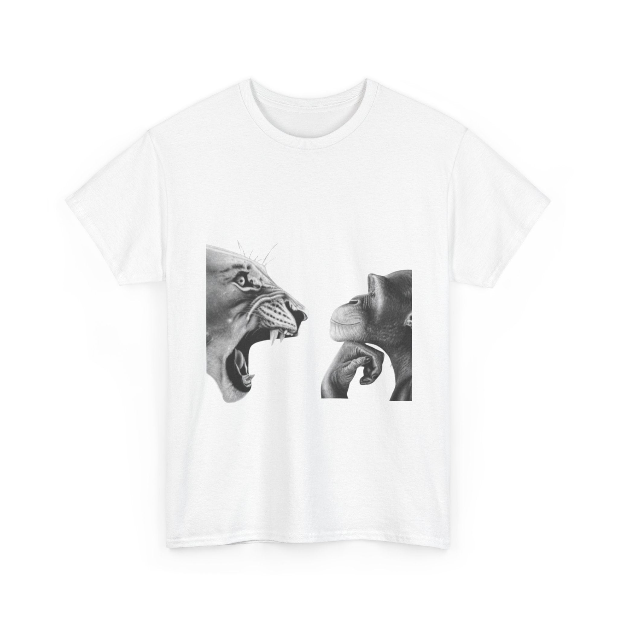 Lion vs Chimp Face-Off T-Shirt