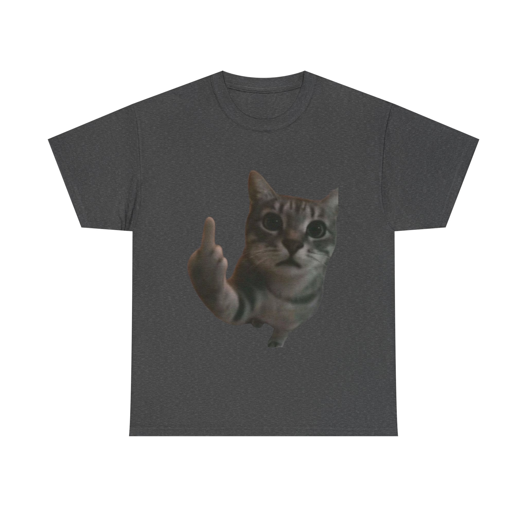 Middle Finger Cat T-Shirt — Funny Rude Cat Graphic Tee