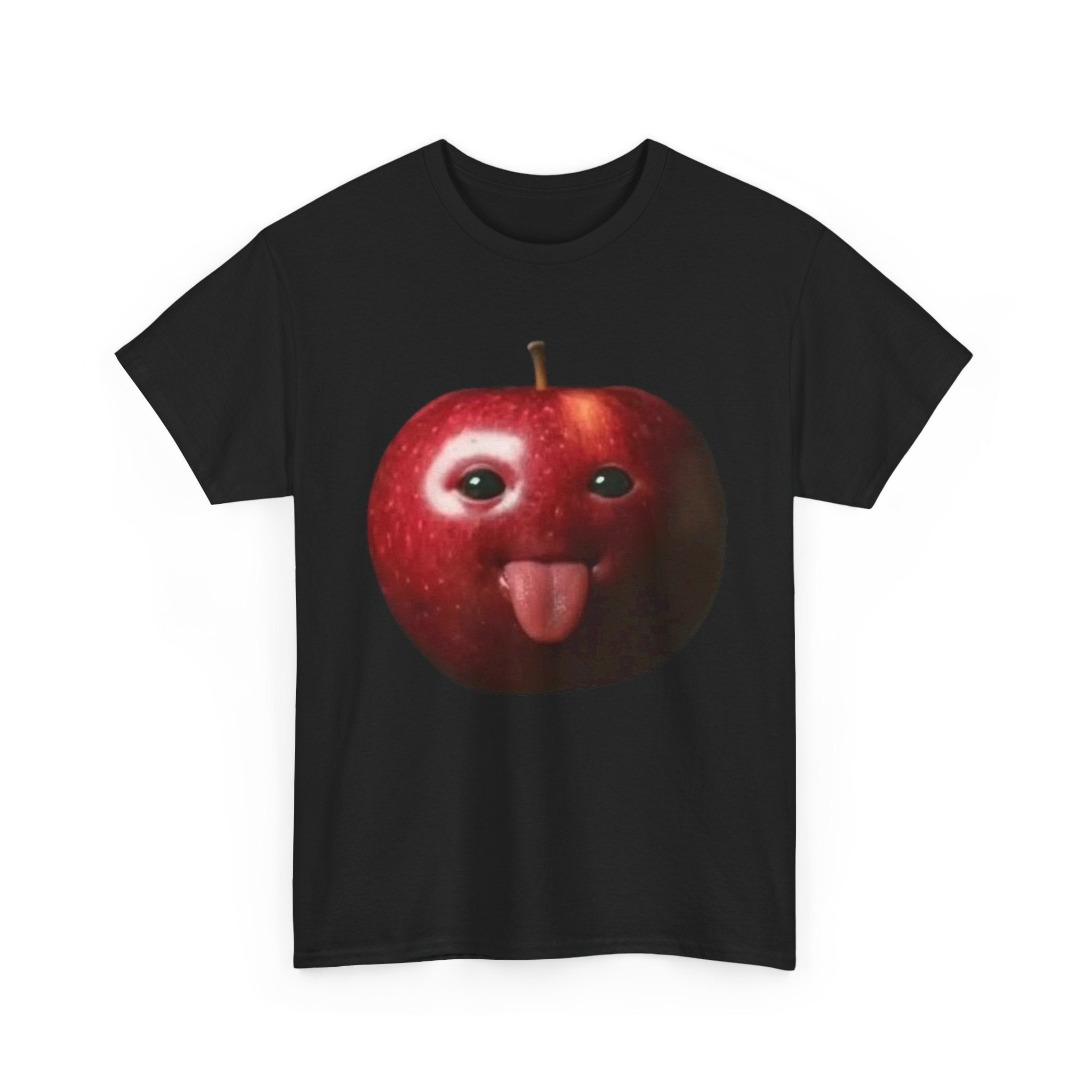 Funny Tongue-Out Apple T-Shirt — Cute Fruit Face Graphic Tee