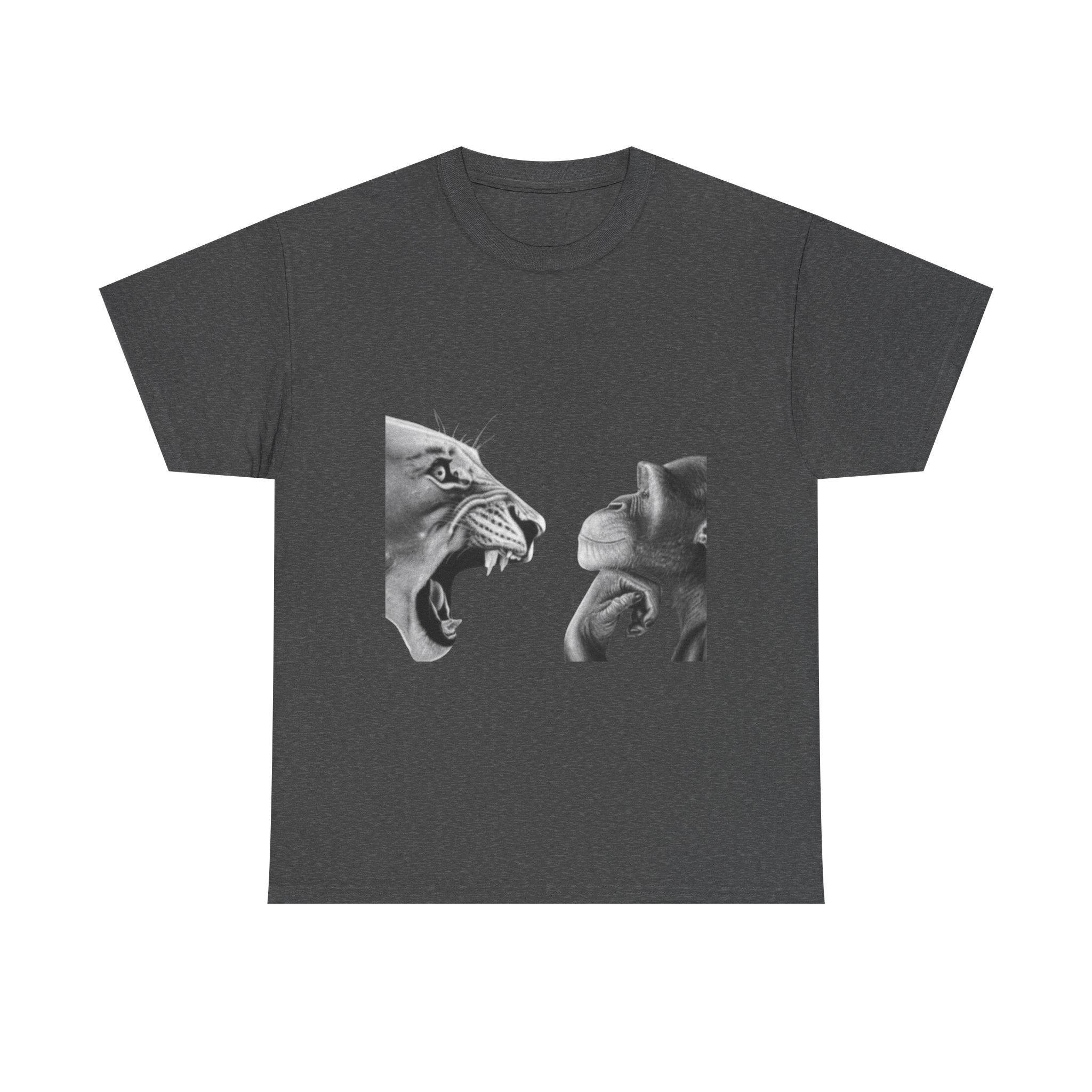 Lion vs Chimp Face-Off T-Shirt