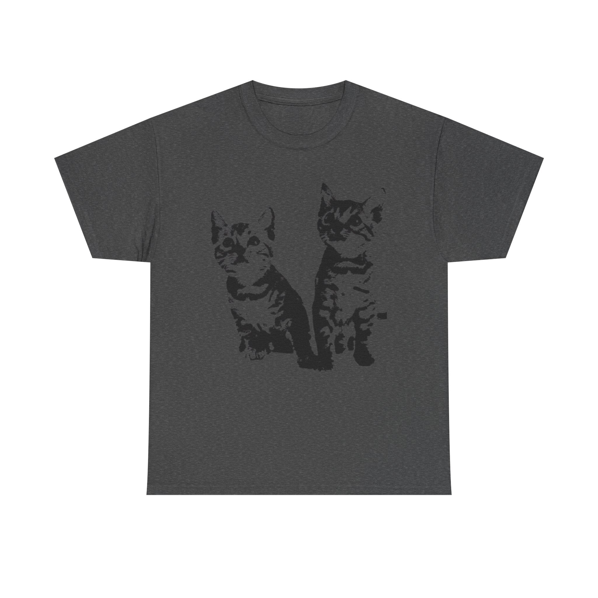 Cute Kittens T-Shirt – Vintage Cat Graphic Tee, Aesthetic Twin Cats Shirt, Adorable Pet Lover Gift, Retro Feline Print Tee for Men & Women