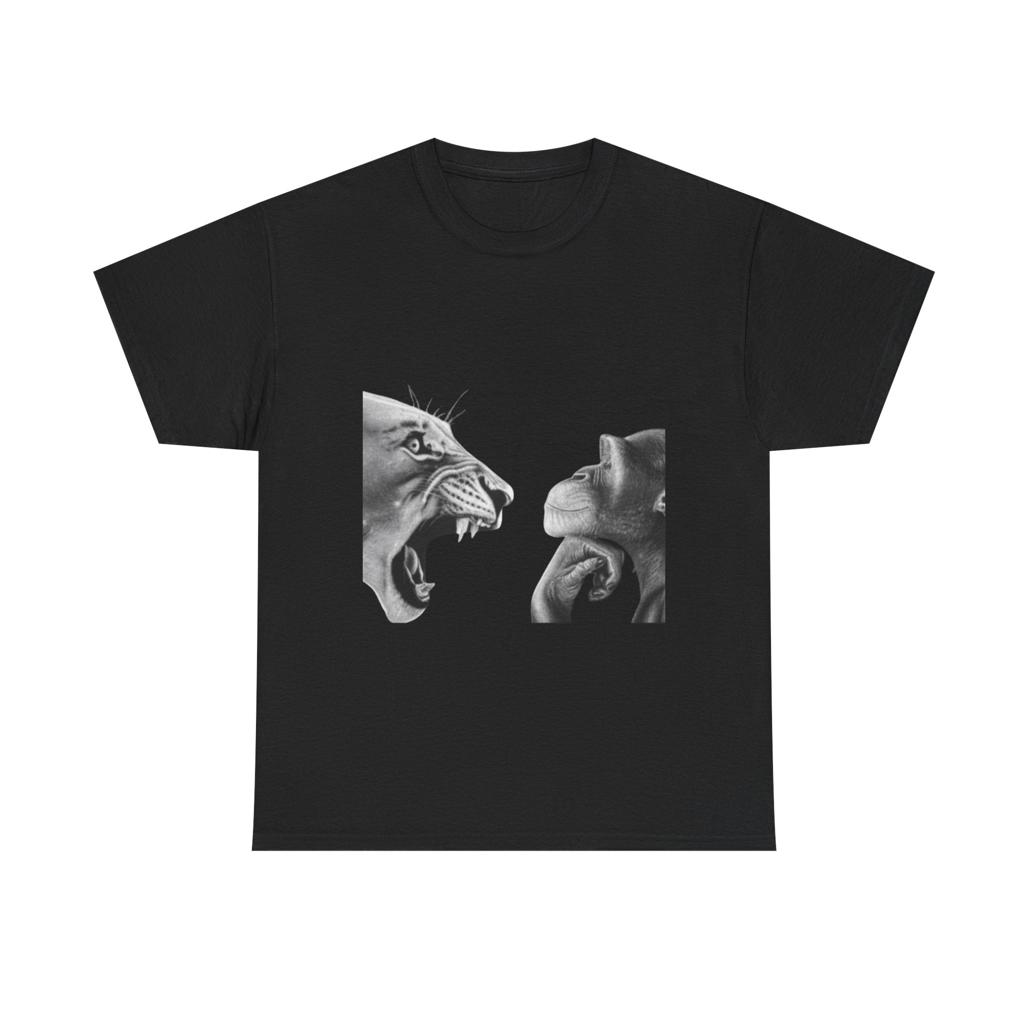 Lion vs Chimp Face-Off T-Shirt