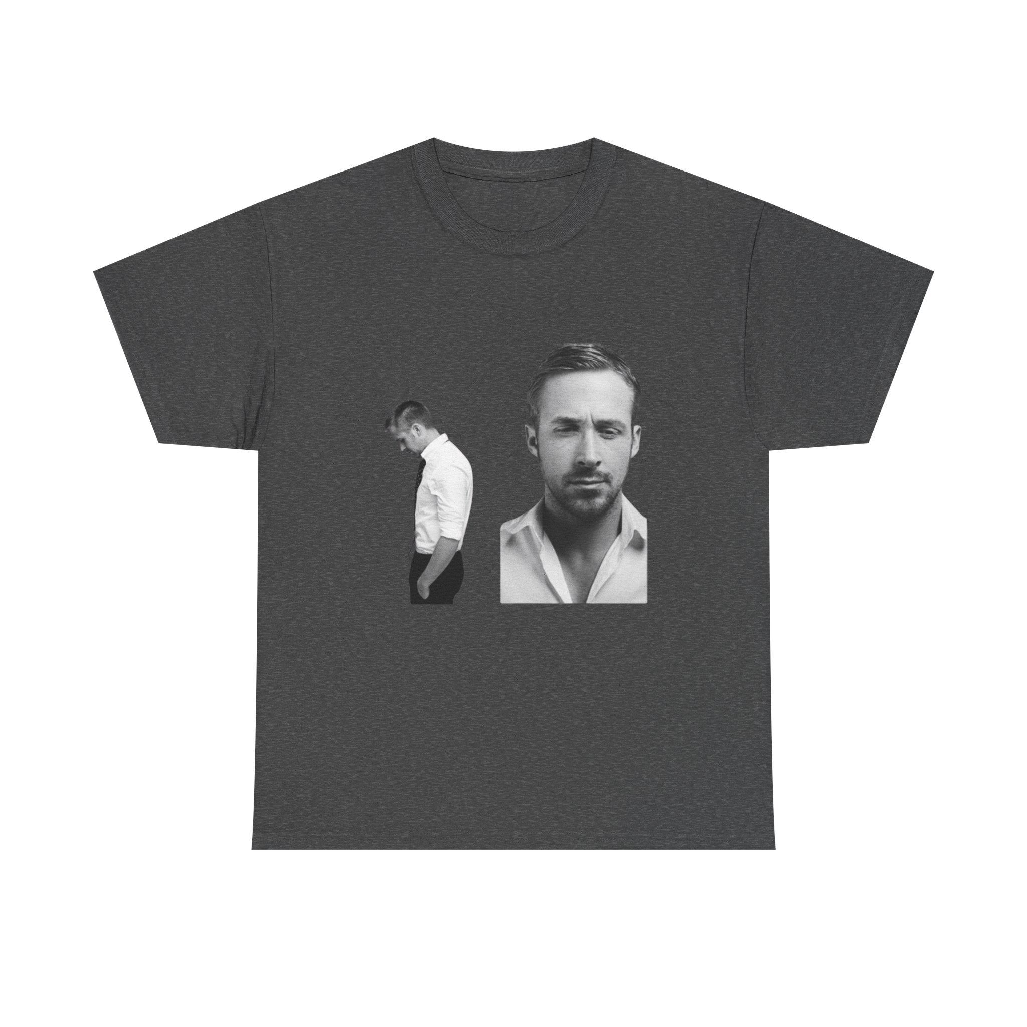 Portrait Photo Tee — Minimalist Black & White Face Print T-Shirt