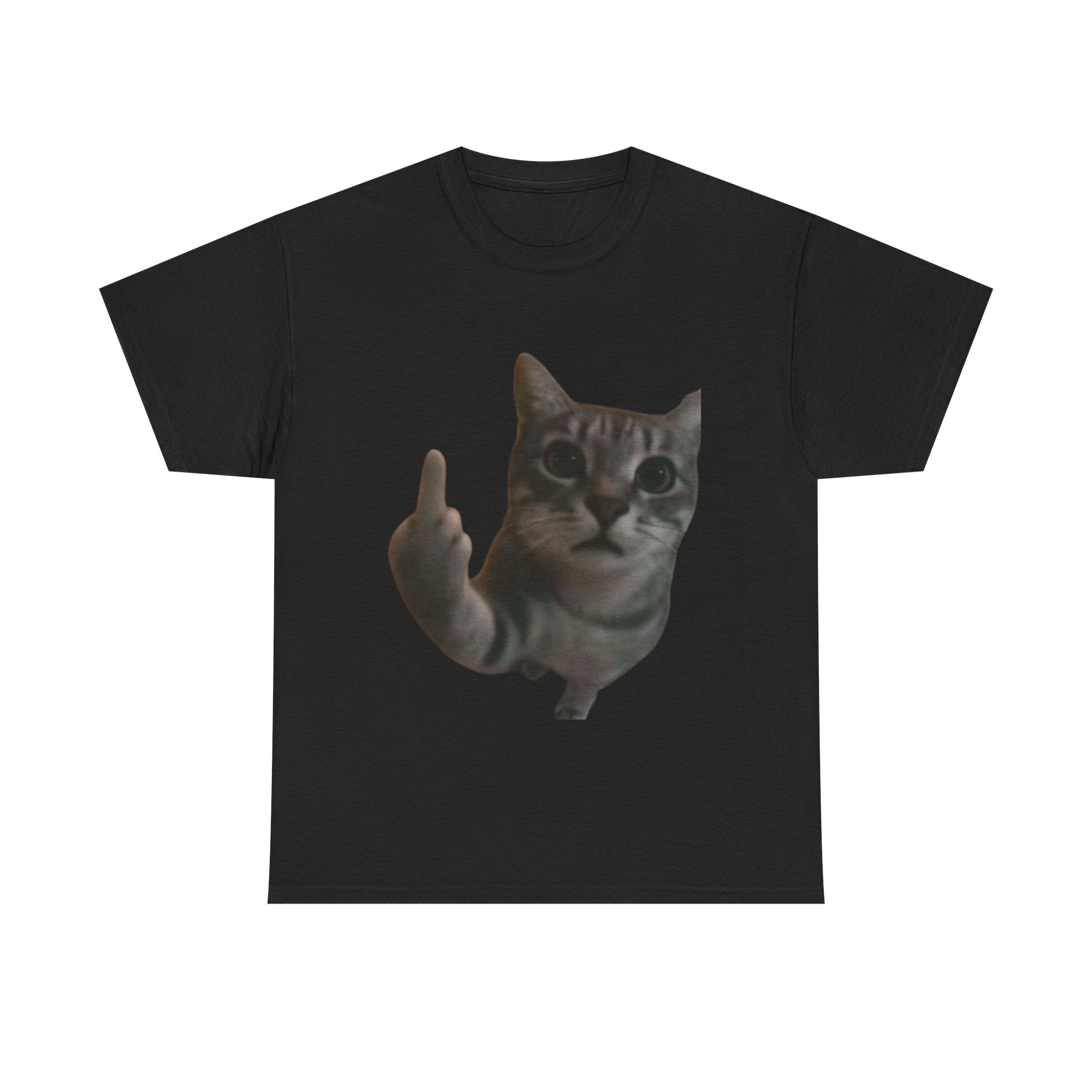 Middle Finger Cat T-Shirt — Funny Rude Cat Graphic Tee